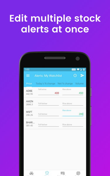 Stock Alerts BG(Alarm/Tracker) - عکس برنامه موبایلی اندروید