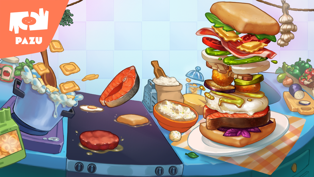 Burger Maker Kids Cooking Game - Gameplay image of android game
