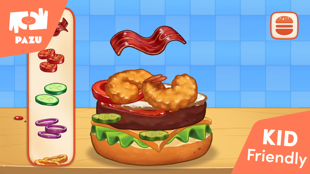 Burger Maker Kids Cooking Game - Gameplay image of android game