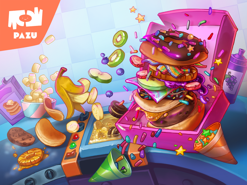 Burger Maker Kids Cooking Game - Gameplay image of android game