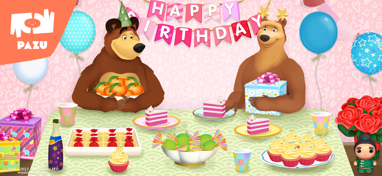 Masha and The Bear Birthday - Gameplay image of android game