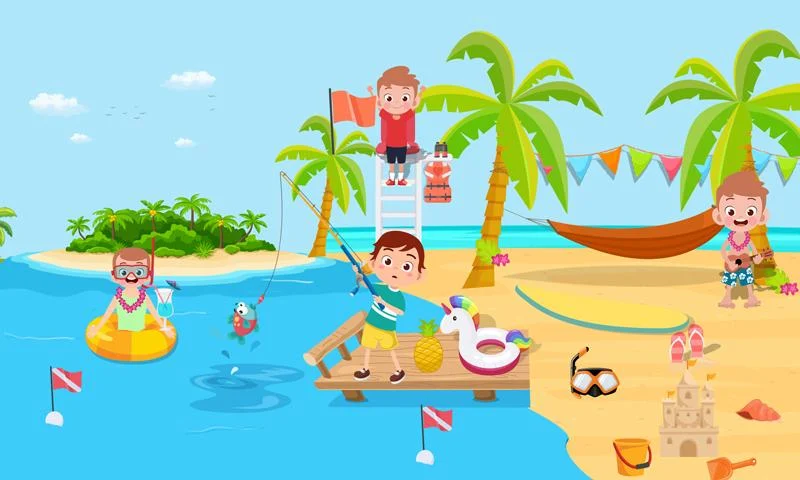 Pretend Play Seaside Party - Gameplay image of android game