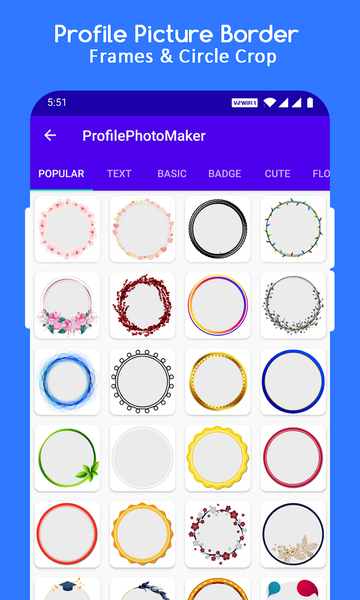 Profile Picture Border Frames - عکس برنامه موبایلی اندروید