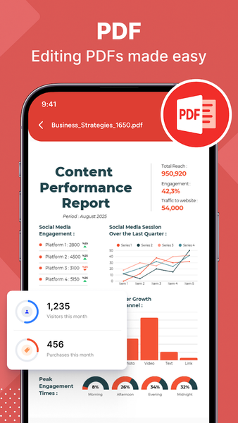 PDF Viewer - Document Reader - عکس برنامه موبایلی اندروید