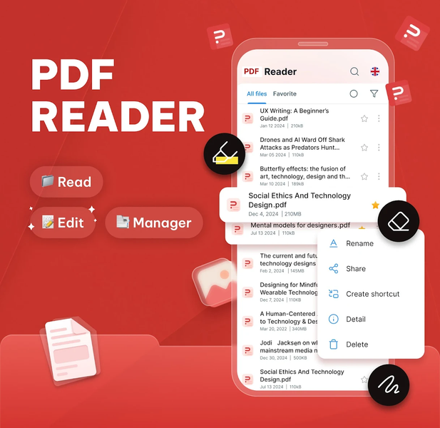 PDF Reader - Viewer & Editor - عکس برنامه موبایلی اندروید