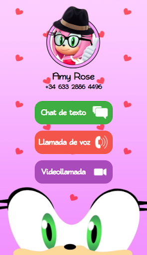 Broma Amy Rose Llamada, Videollamada y Chat! - Image screenshot of android app