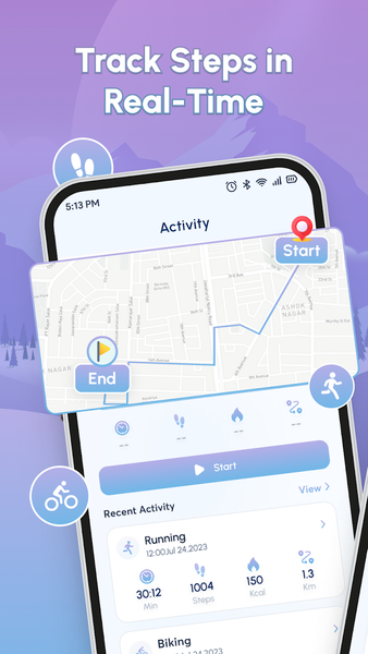 Walking Track - Step Pedometer - عکس برنامه موبایلی اندروید