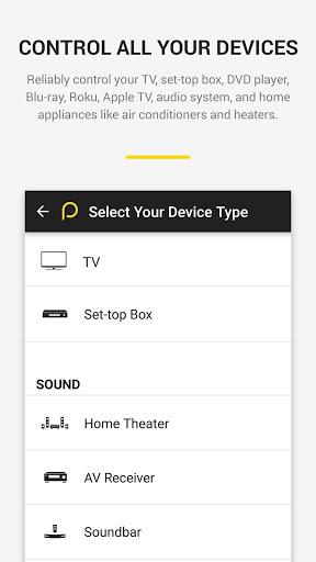 Peel Remote Universal Smart TV - Image screenshot of android app