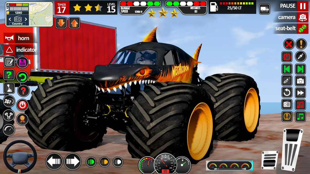 Monster Truck Demolition Game - Gameplay image of android game