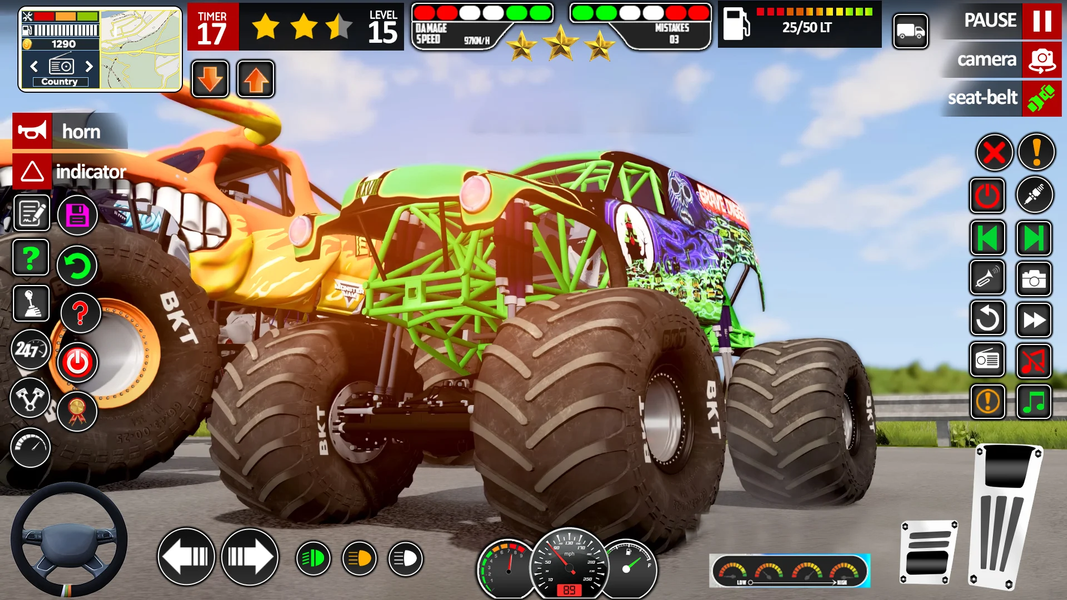 Monster Truck Demolition Game - Gameplay image of android game