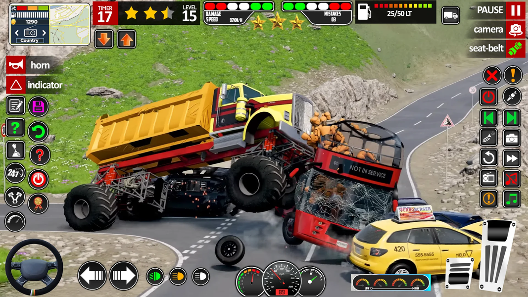 Monster Truck Demolition Game - Gameplay image of android game