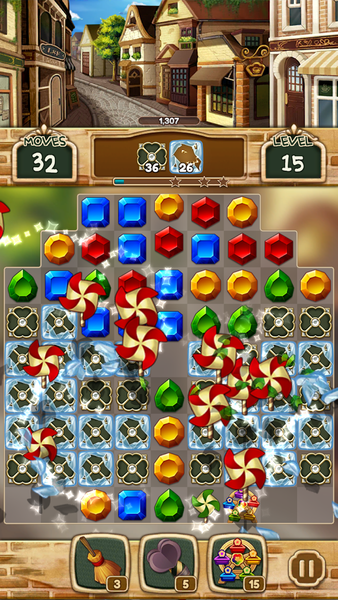 Jewel pretty alley: Match 3 - Gameplay image of android game