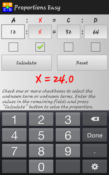 Proportions Easy - Image screenshot of android app