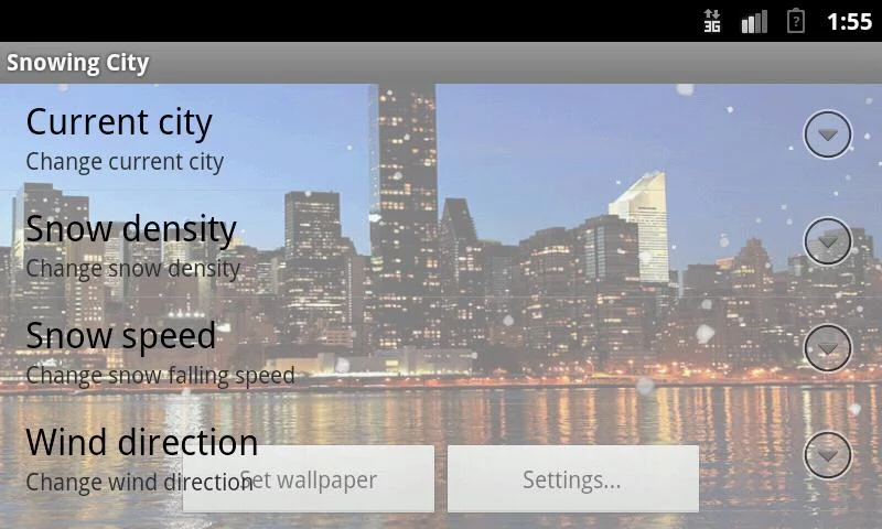 Snowing City LWP - Image screenshot of android app