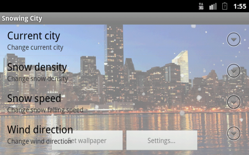 Snowing City LWP - عکس برنامه موبایلی اندروید
