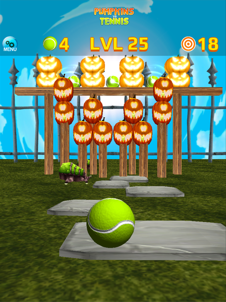 Pumpkins vs Tennis Knockdown - Gameplay image of android game