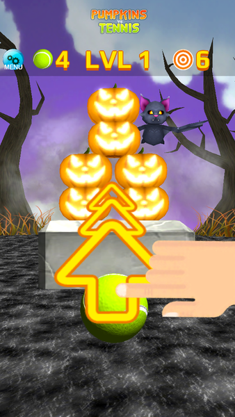 Pumpkins vs Tennis Knockdown - Gameplay image of android game