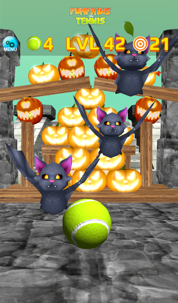 Pumpkins vs Tennis Knockdown - Gameplay image of android game