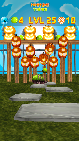 Pumpkins vs Tennis Knockdown - Gameplay image of android game