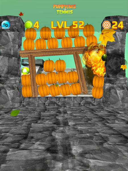 Pumpkins vs Tennis Knockdown - Gameplay image of android game