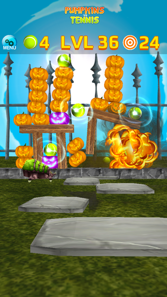 Pumpkins vs Tennis Knockdown - Gameplay image of android game