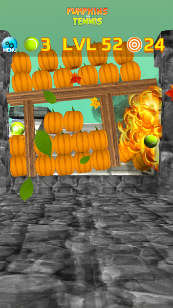 Pumpkins vs Tennis Knockdown - Gameplay image of android game