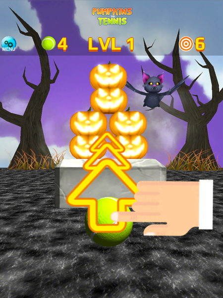 Pumpkins vs Tennis Knockdown - Gameplay image of android game