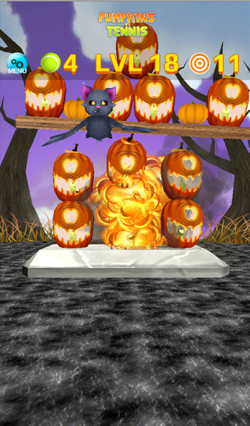 Pumpkins vs Tennis Knockdown - Gameplay image of android game