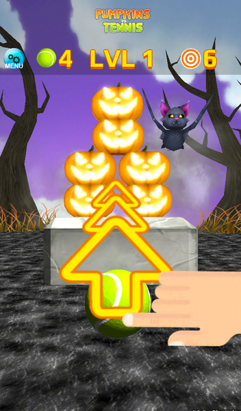 Pumpkins vs Tennis Knockdown - Gameplay image of android game
