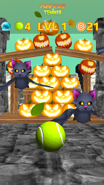 Pumpkins vs Tennis Knockdown - Gameplay image of android game
