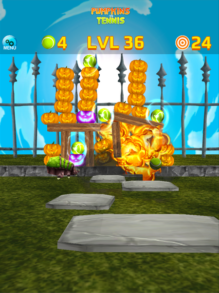 Pumpkins vs Tennis Knockdown - Gameplay image of android game