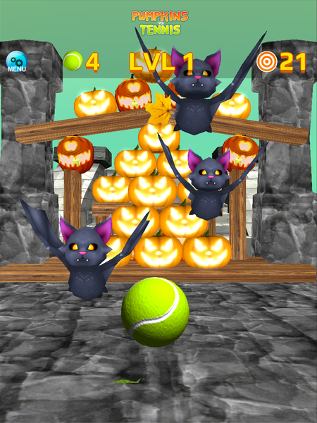 Pumpkins vs Tennis Knockdown - Gameplay image of android game