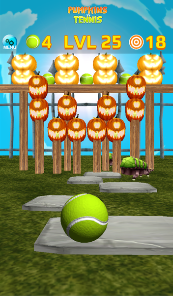 Pumpkins vs Tennis Knockdown - Gameplay image of android game