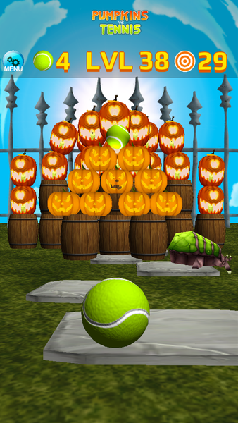 Pumpkins vs Tennis Knockdown - Gameplay image of android game