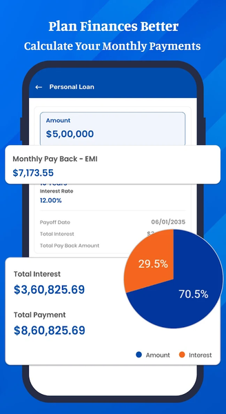 Loan, Finance & EMI Calculator - عکس برنامه موبایلی اندروید