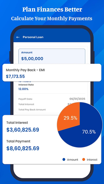 Loan, Finance & EMI Calculator - عکس برنامه موبایلی اندروید