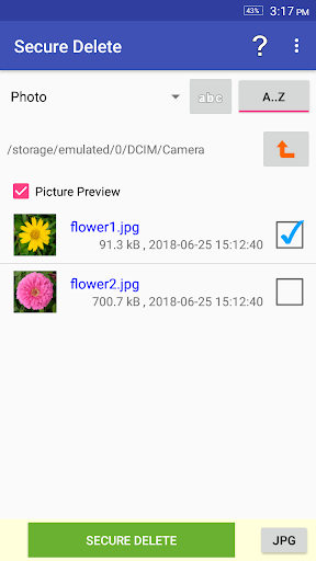 Secure delete - Image screenshot of android app