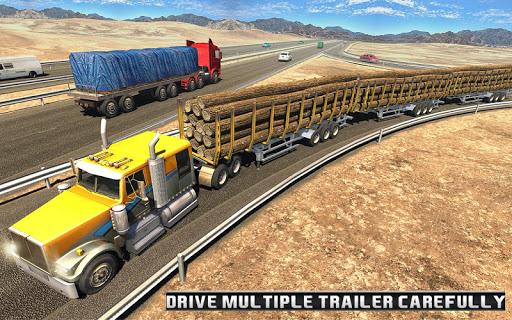 Long Trailer Truck Wood Cargo - Gameplay image of android game