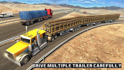 Long Trailer Truck Wood Cargo - Gameplay image of android game