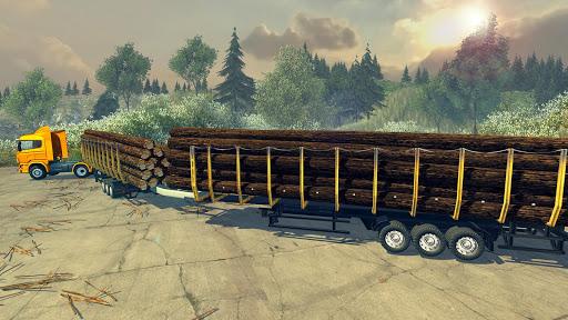 Long Trailer Truck Wood Cargo - Gameplay image of android game