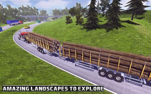 Long Trailer Truck Wood Cargo - Gameplay image of android game