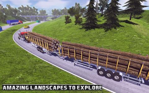 Long Trailer Truck Wood Cargo Logging Simulator - عکس بازی موبایلی اندروید