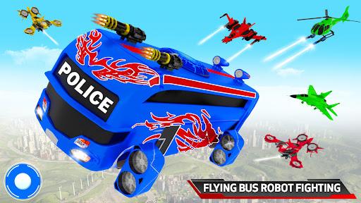 Flying Bus Robot Car War Games - عکس برنامه موبایلی اندروید