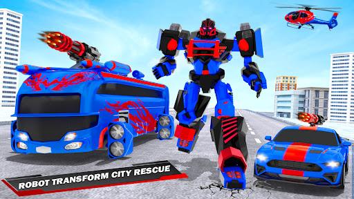 Flying Bus Robot Car War Games - عکس برنامه موبایلی اندروید