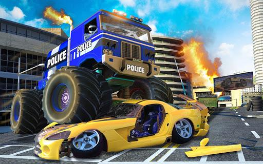 Grand Police Monster Truck Transforming Robot Game - Gameplay image of android game