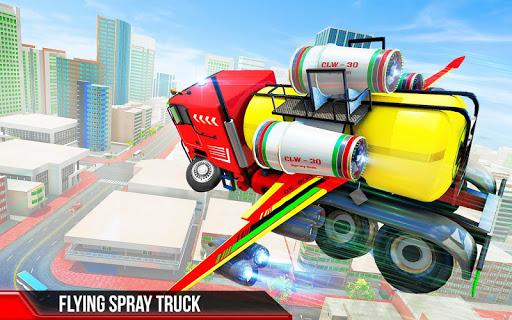 Flying Spray Tanker Transport: Flying Truck Game - Gameplay image of android game
