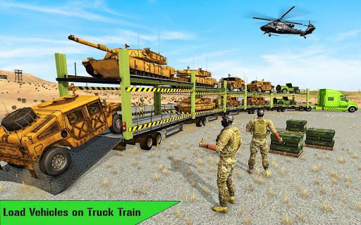 US Army Train Transporter Truck Driving Games - عکس بازی موبایلی اندروید