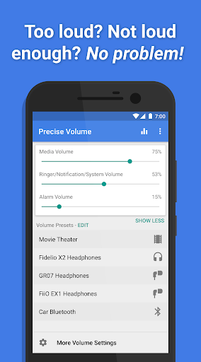 Precise Volume 2.0 + Equalizer - عکس برنامه موبایلی اندروید