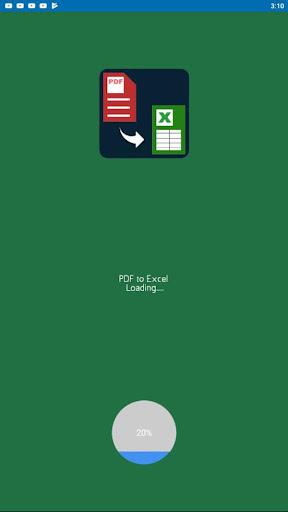Convert PDF to XLSX - Image screenshot of android app