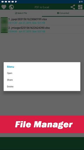 Convert PDF to XLSX - عکس برنامه موبایلی اندروید